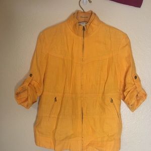 OrangeYellow Coldwater Creek Shaped Linen Jacket 6